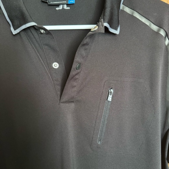 J.Lindeberg Men's Polo Shirt in Black Size Large - Picture 3 of 5